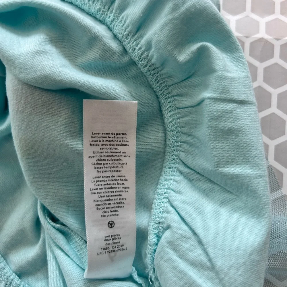 NWT Carter's Aqua Tulle Tutu Top with Gray Rainbow Leggings Size 6M